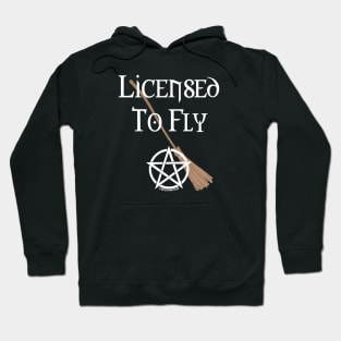 Licensed to Fly Wiccan Pagan Halloween Cheeky Witch Hoodie